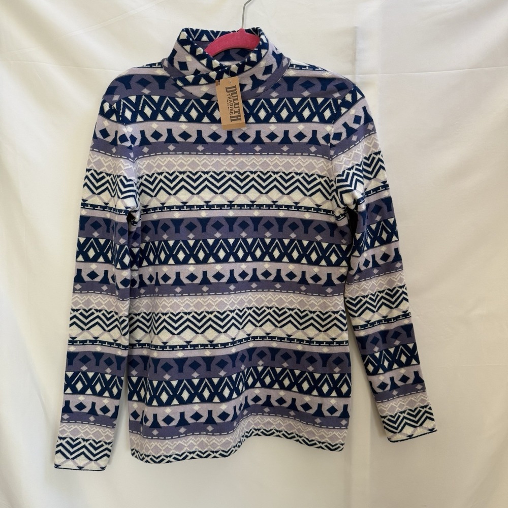 NWT Duluth Trading Company Women's S'no Sweat Festive Mockneck Sweater Medium